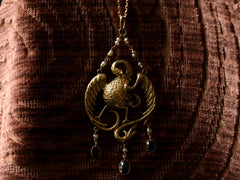 thumbnail of c1900 Austro-Hungarian Bird Pendant (on velvet background)