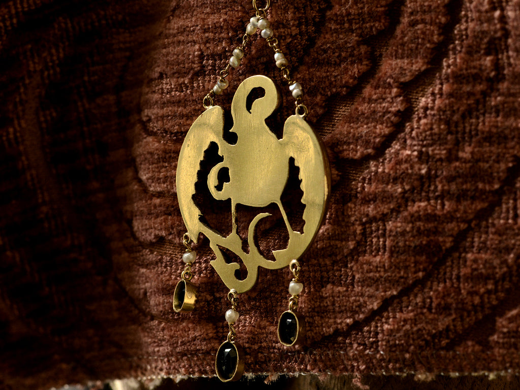 c1900 Austro-Hungarian Bird Pendant (backside view)