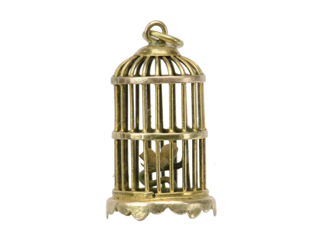 1950s Gold Birdcage Charm (on white background)