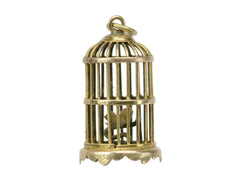 thumbnail of 1950s Gold Birdcage Charm (on white background)