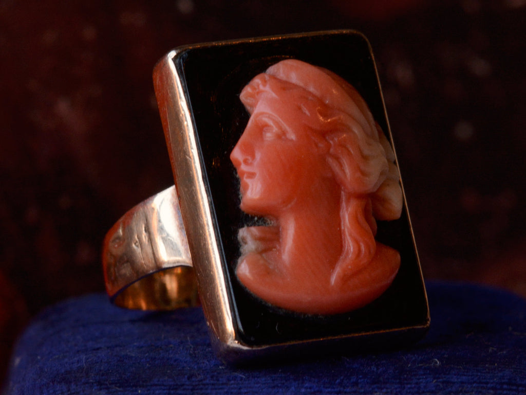 1890s Victorian Coral Cameo Ring