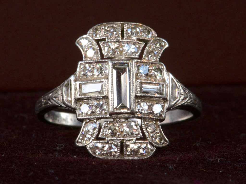 1920s Deco Cocktail Ring (detail view)