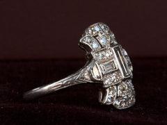 1920s Deco Cocktail Ring (side view)