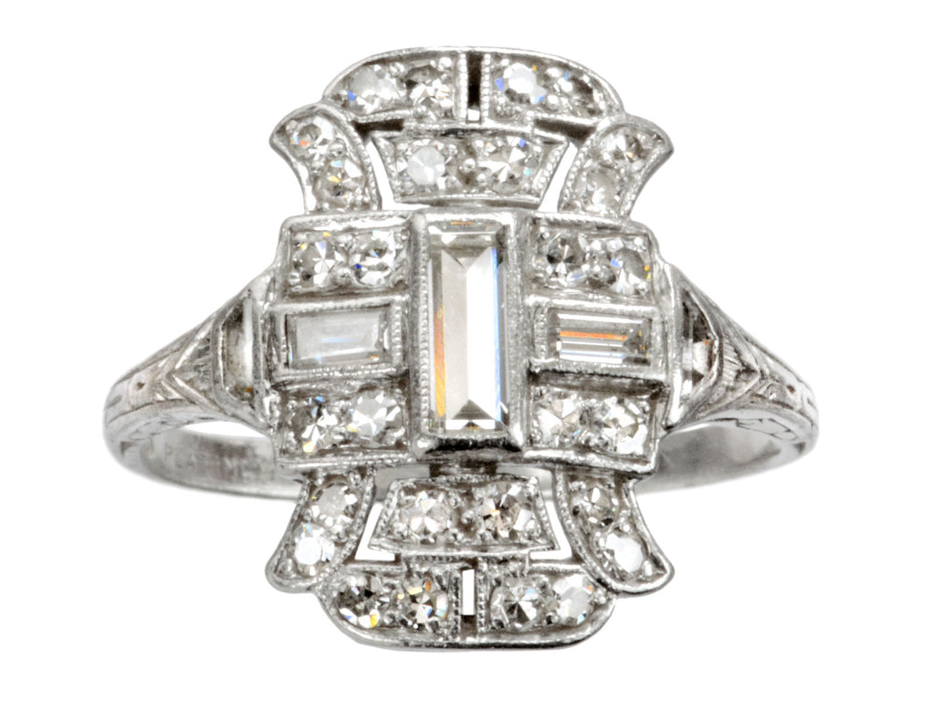 1920s Deco Cocktail Ring (on white background)