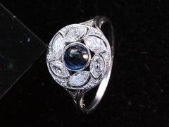 c1920 Deco Sapphire Ring (detail view)
