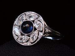 c1920 Deco Sapphire Ring (side view)