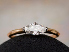 EB 0.49ct Old Cut Marquise Diamond East-West Engagement Ring