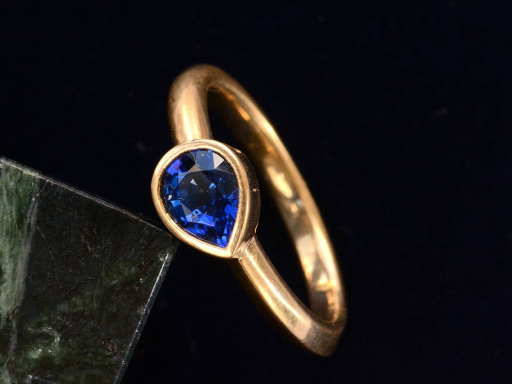 EB Sapphire Pear Ring (side view)