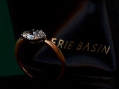 EB 0.93ct East-West Antique Oval Diamond Engagement Ring