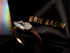 EB 1.27ct Old Cut Marquise Diamond Engagement Ring