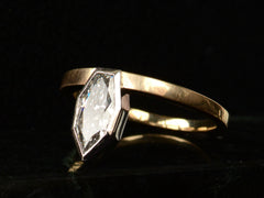 EB Diamond Rowboat Ring (diamond pointed down side view)