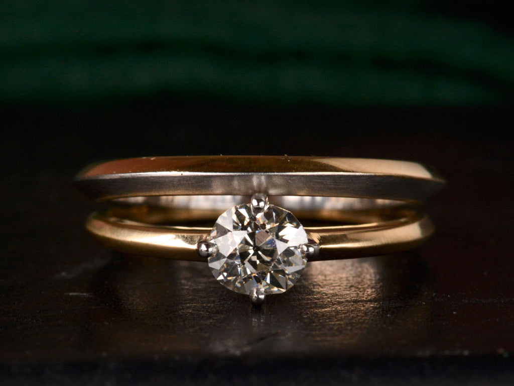 EB 2.2mm Platinum & 18K Knife Band (stacked on top of another ring)