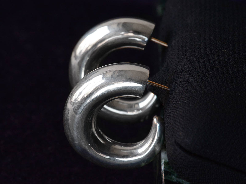 EB Horn Hoop Earrings (side view)