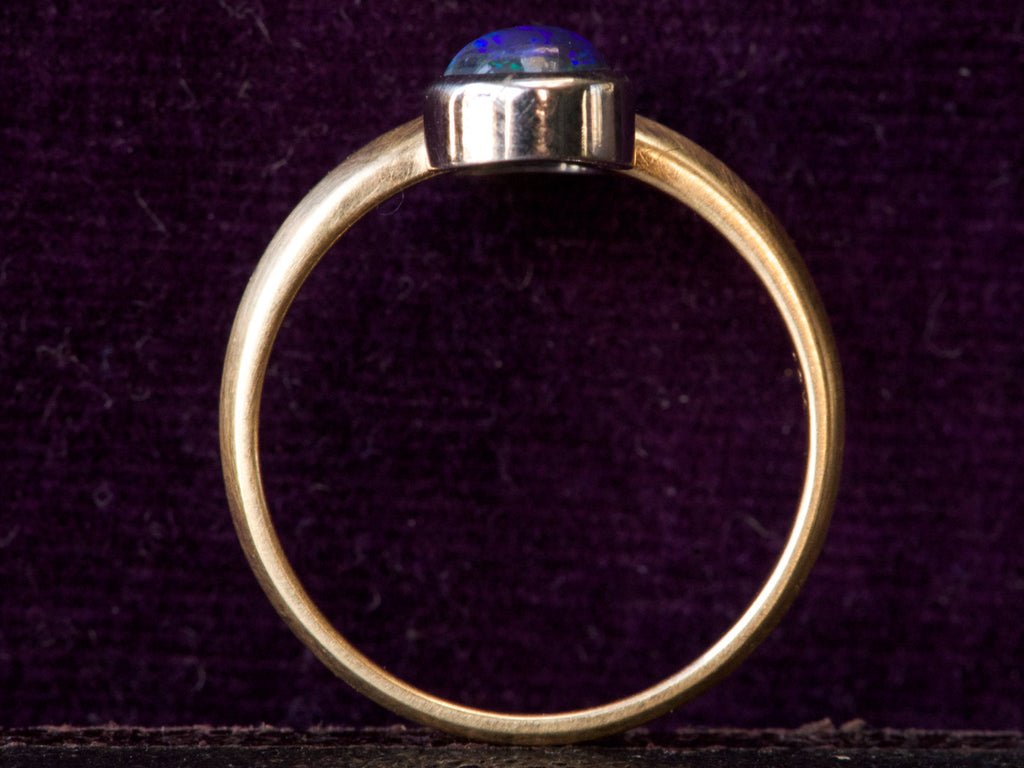 EB Black Opal & Sapphire Ring (profile view)