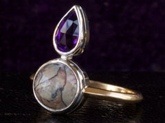 thumbnail of EB Turquoise & Amethyst Ring (side view)
