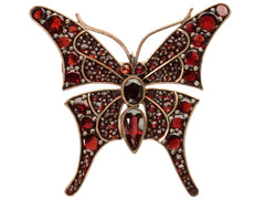 c1900 Garnet Butterfly Pin (on white background)