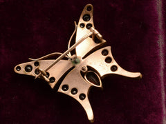 c1900 Garnet Butterfly Pin (backside)