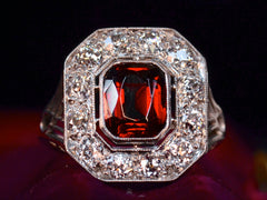 1920s Deco Garnet & Diamond Ring