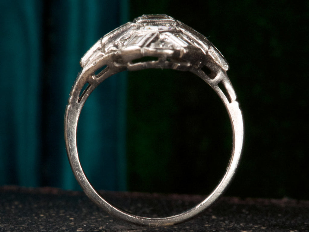 1930s Step Cut Cocktail Ring (profile view)