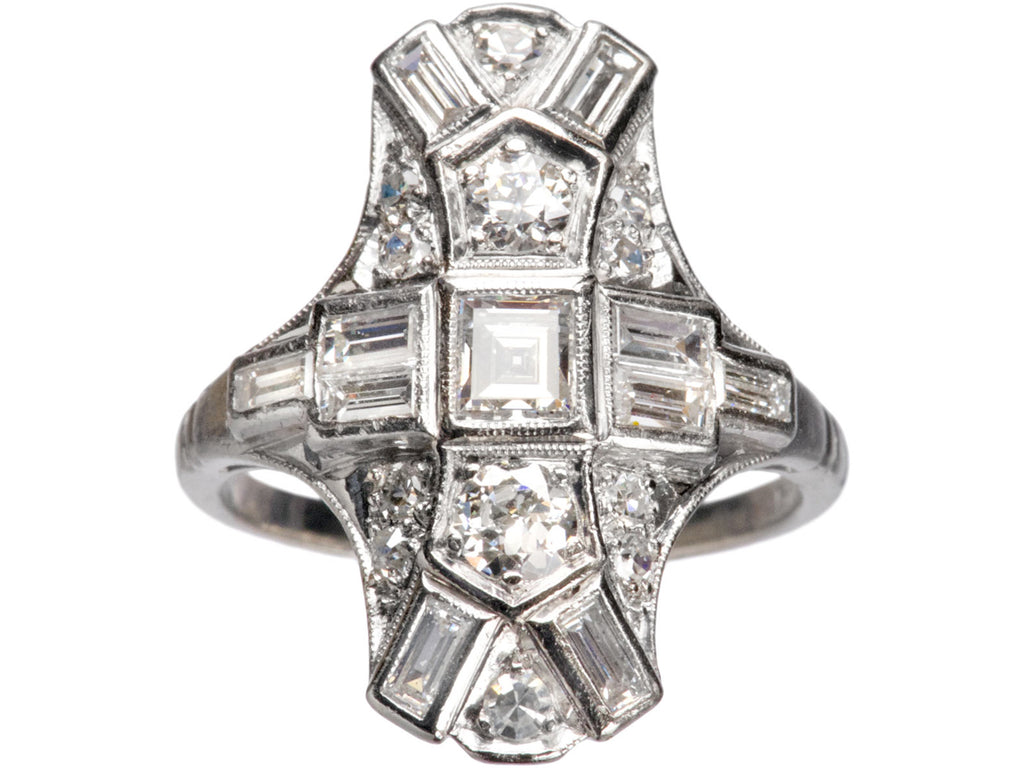 1930s Step Cut Cocktail Ring (on white background)