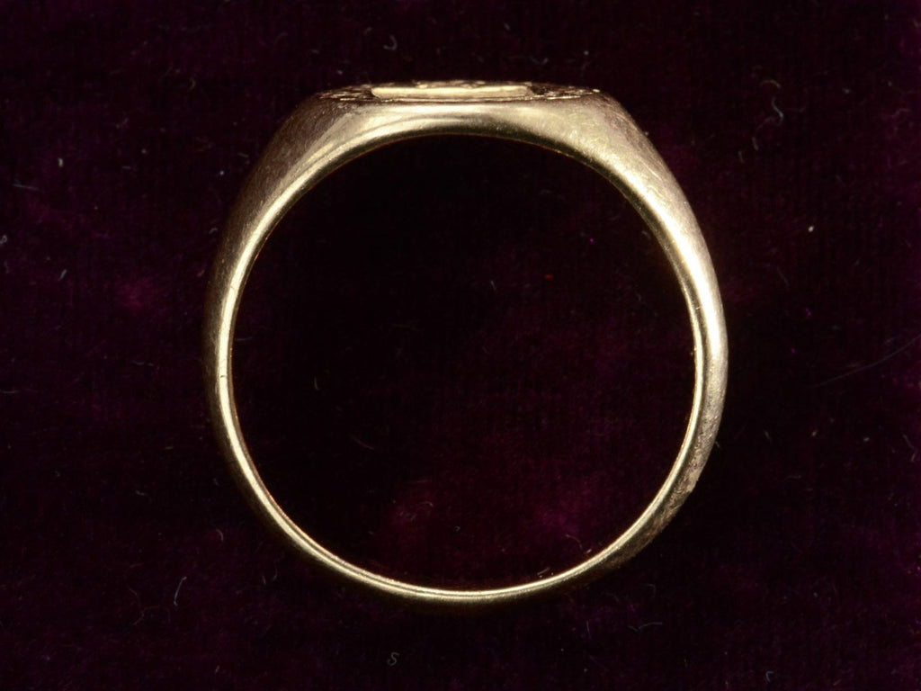 c1950 Heraldic Signet Ring (profile view)