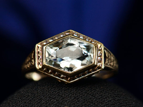 c1920 Hexagonal Aqua Ring – Erie Basin