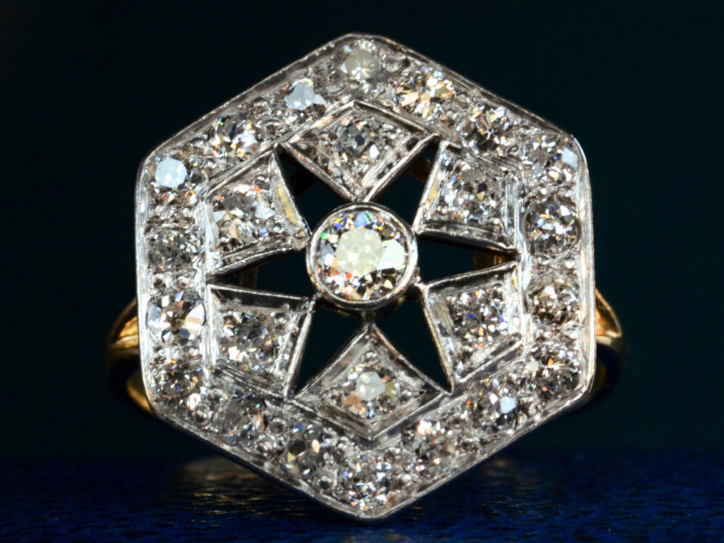 1920s Deco Cluster Ring