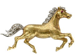 thumbnail of c1940 Diamond Horse Brooch (on white background)