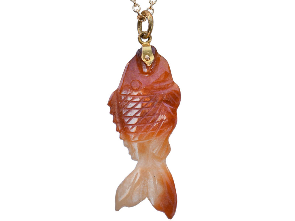 1970s Orange Jade Fish (on white background)