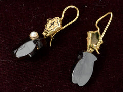thumbnail of c1880 Victorian Jet Earrings (back side view)