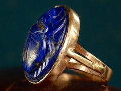 thumbnail of 1920s Lapis Scarab Ring (side view)