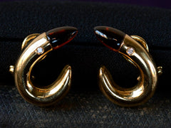 1990s Manfredi Garnet Earrings (on black background)