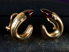 1990s Manfredi Garnet Earrings (side view)
