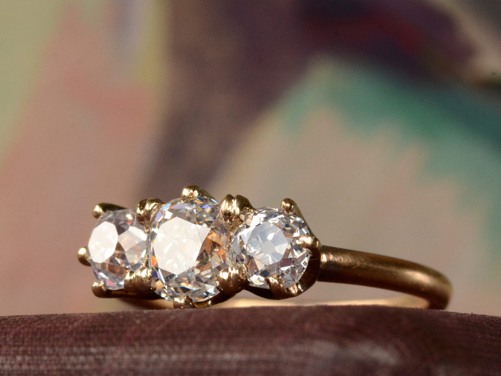 1900s Marcus & Co Three Diamond Engagement Ring