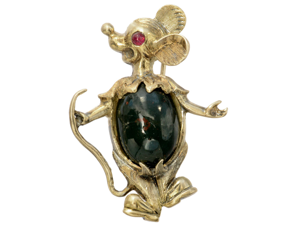 c1960 Gold Mouse Brooch (on white background)