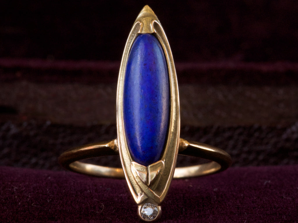 1900s Art Nouveau Lapis Ring