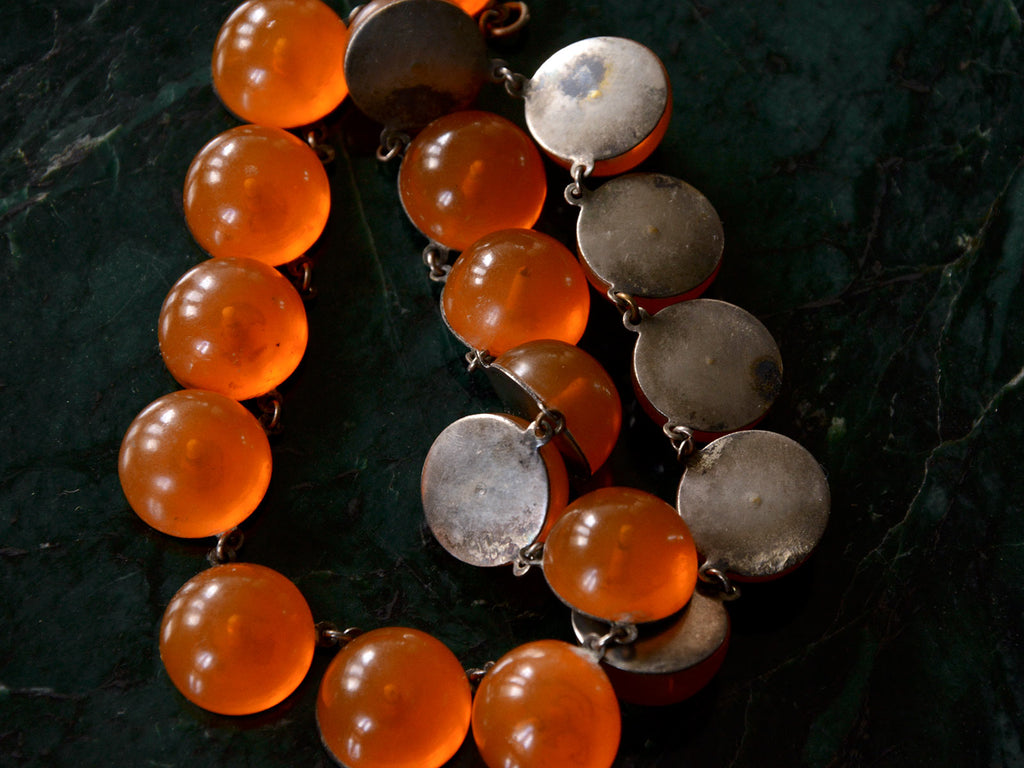 1920s Orange Deco Necklace
