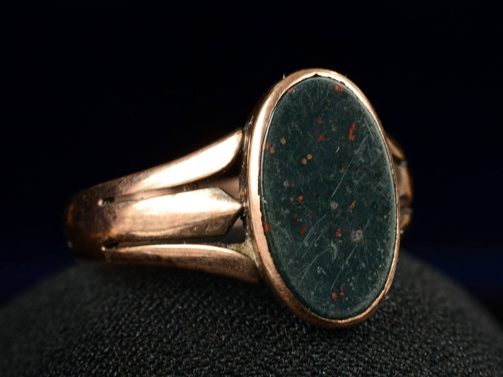 c1890 Oval Bloodstone Ring (side view)