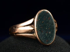 thumbnail of c1890 Oval Bloodstone Ring (side view)