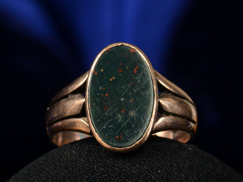 c1890 Oval Bloodstone Ring (detail view)
