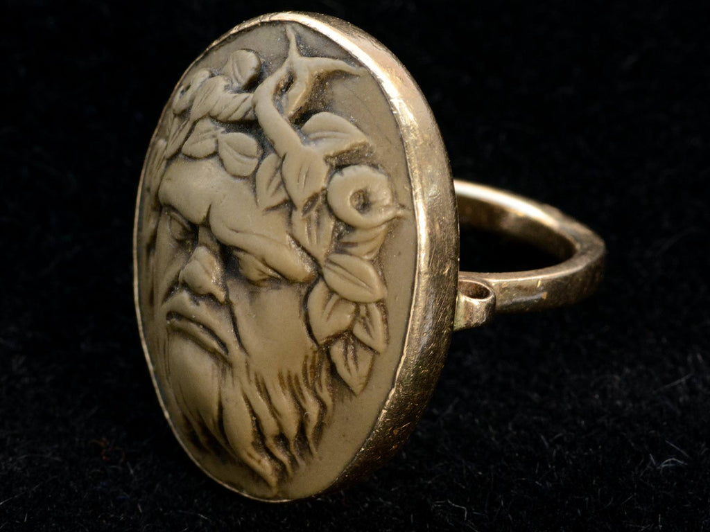 c1870 Pan Cameo Ring (side view)