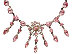 thumbnail of c1880 French Pink Paste Necklace (on white background)