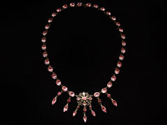 thumbnail of c1880 French Pink Paste Necklace (on black background)