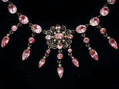thumbnail of c1880 French Pink Paste Necklace (on black background)