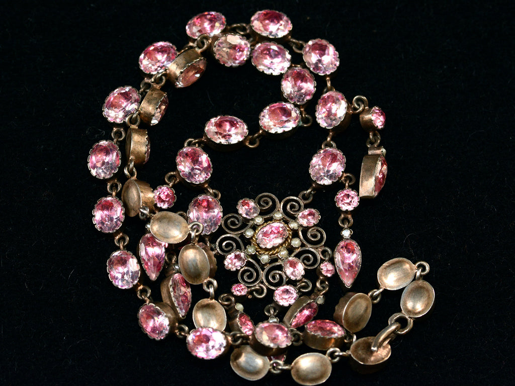 c1880 French Pink Paste Necklace (backside view)
