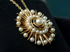 thumbnail of 1950s Pearl Sunburst Necklace (detail)