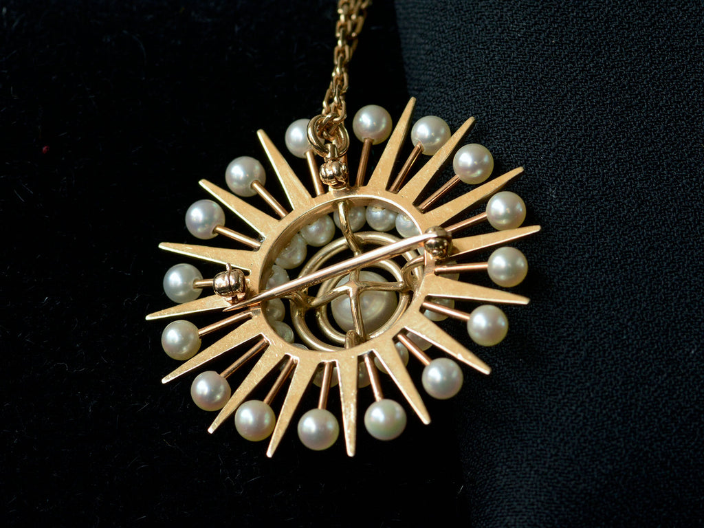 1950s Pearl Sunburst Necklace (backside)