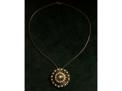 thumbnail of 1950s Pearl Sunburst Necklace (profile view)