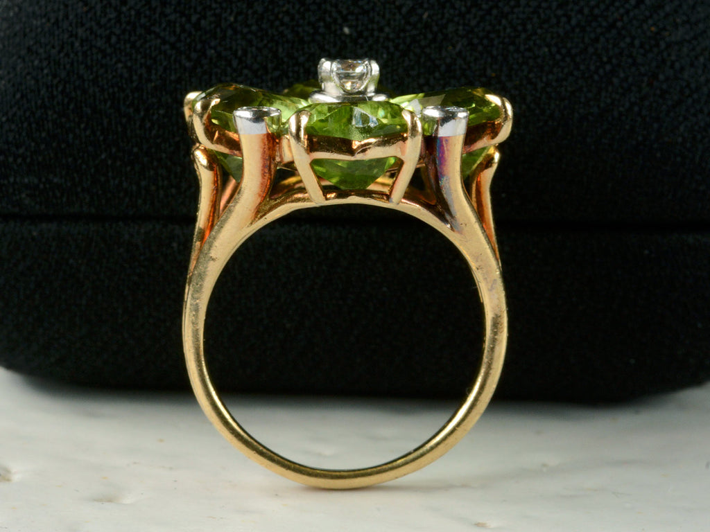 1950s Peridot Clover Ring