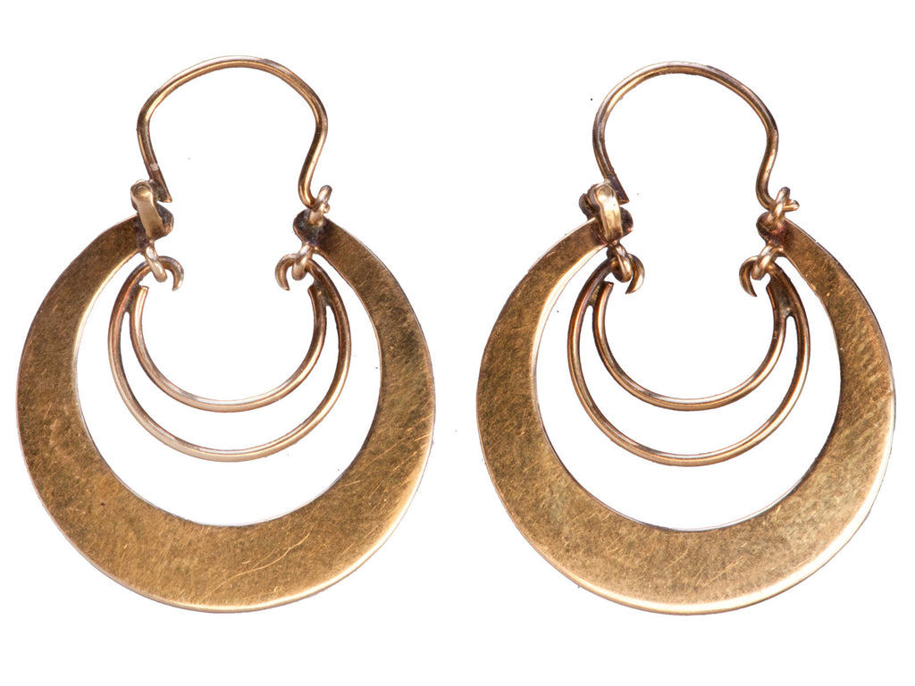 1920s Rose Gold Hoop Earrings